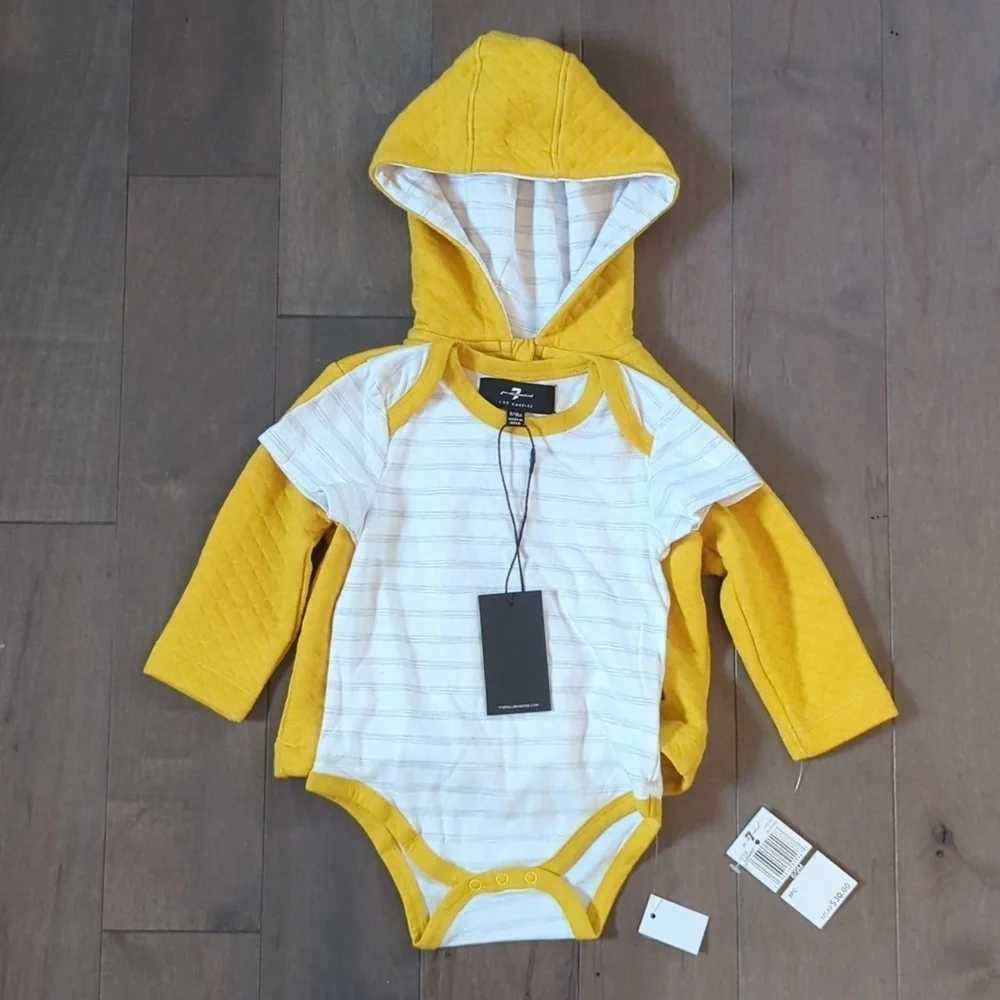 7 For All Mankind 6-9 Month Bodysuit and Hoodie